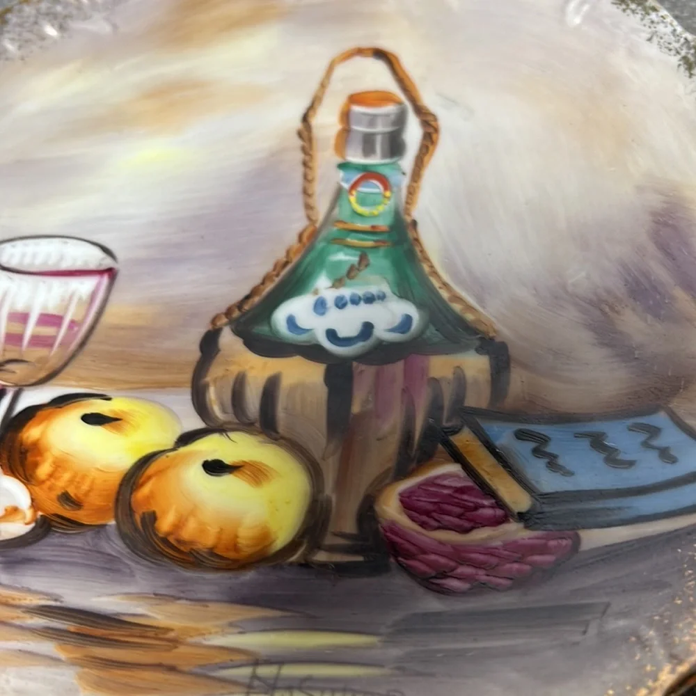 M.Hashimura | Accents | Vintage Plate Fruit Wine Pattern Hand Painted ...
